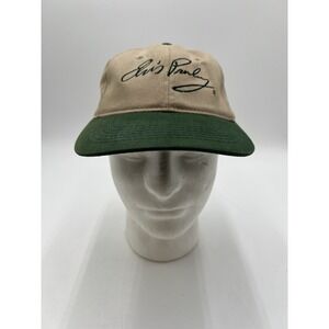 Vintage Elvis Presley Signature Tan Green Strapback Hat Adjustable GRACELAND
